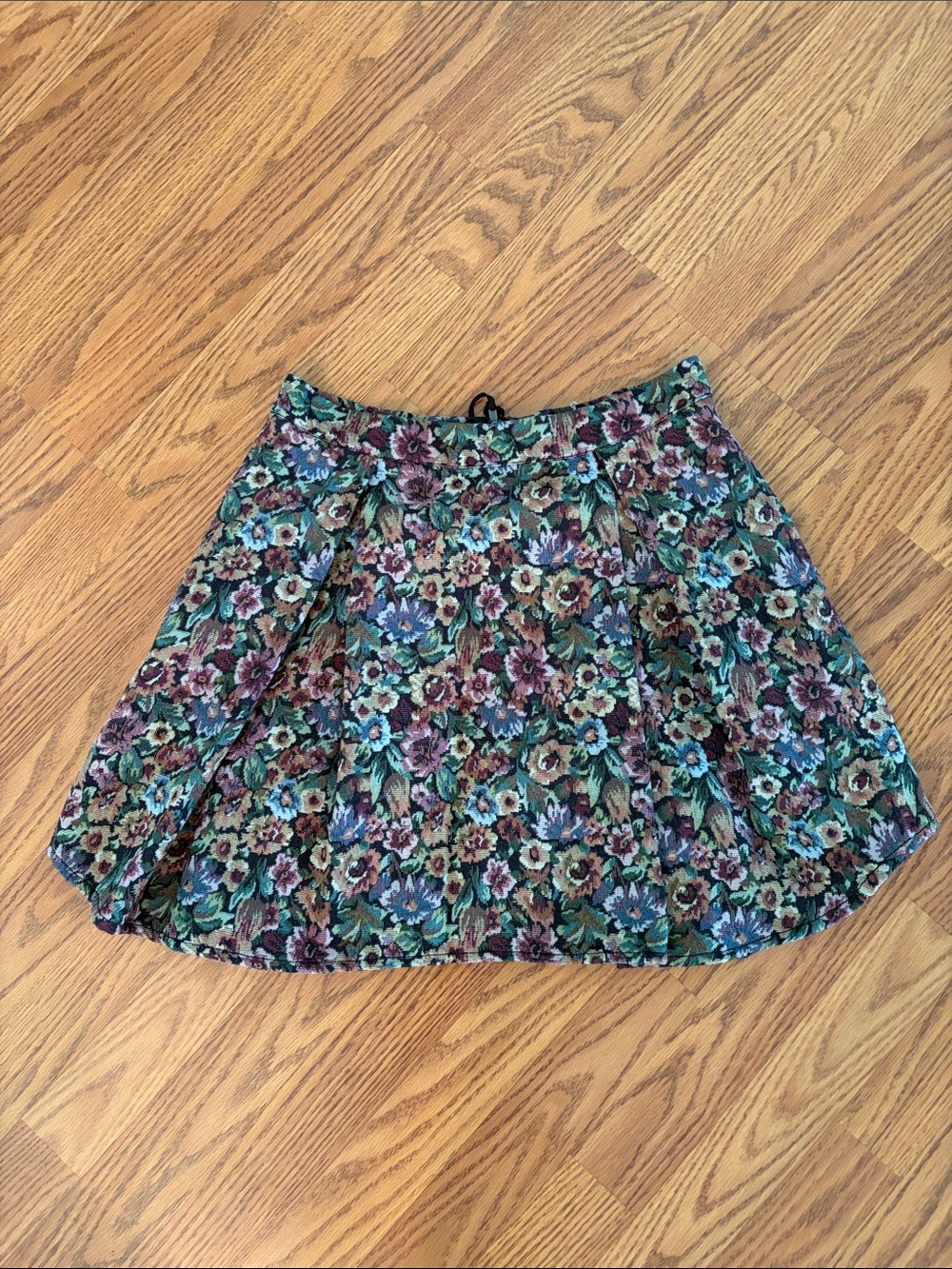 BCBGeneration Floral Circle Skirt in Green, Teal & Burgundy